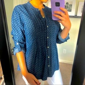 Chambray blue jean blouse